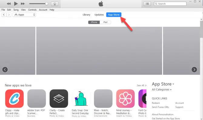 Access app store right from inside of iTunes