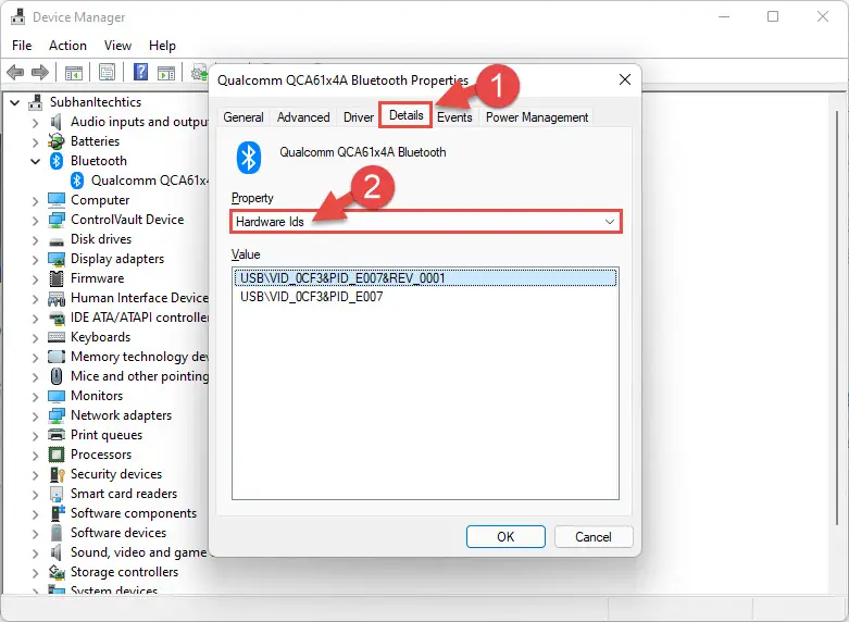 details hardware ids