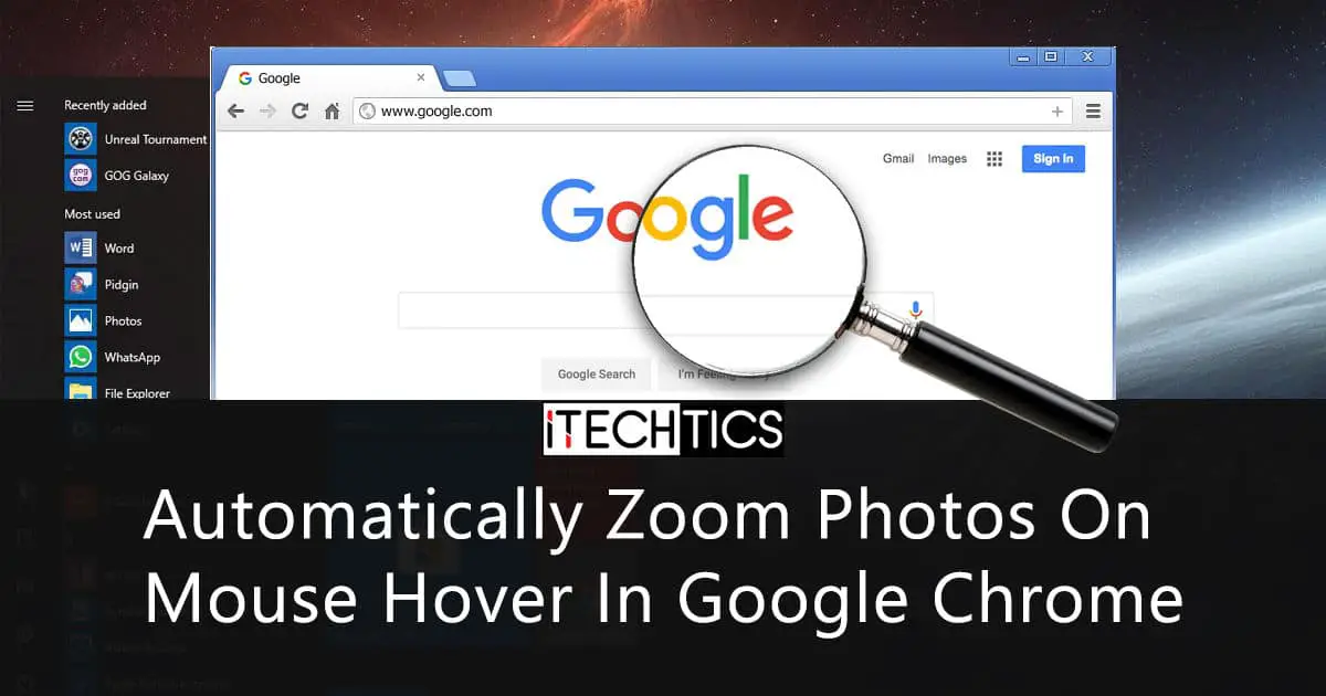 Automatically Zoom Photos On Mouse Hover In Google Chrome