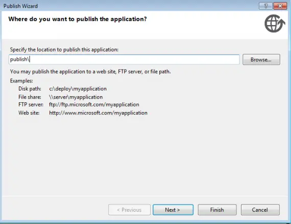 Visual Studio publish wizard-1