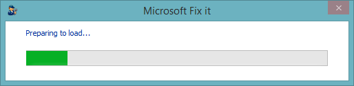 Microsoft Fixit loading