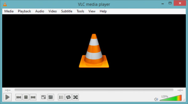 VLC Player with 125 volume increase