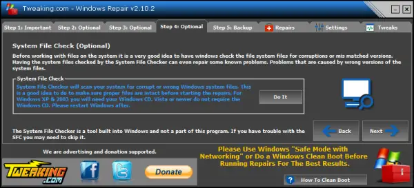 Windows Repair file system checker