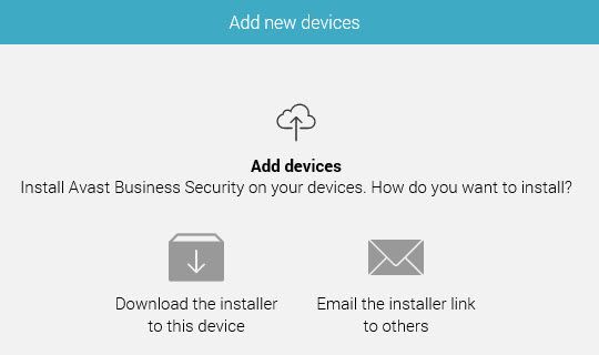 Add new devices Avast management console