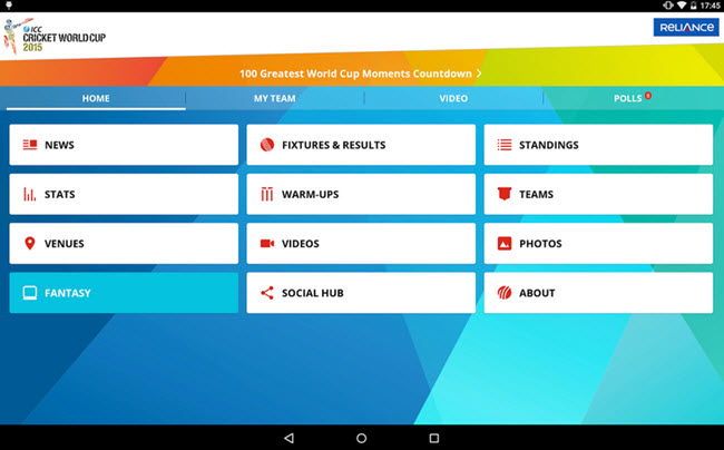 Cricket World Cup 2015 app