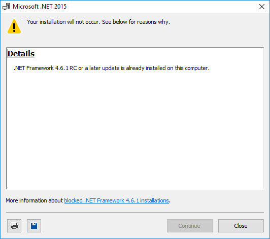 .NET Framework 4.6.1 installation