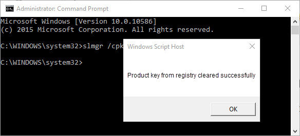how to remove a windows 10 product key
