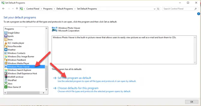 Install Windows Photo Viewer In Windows 10