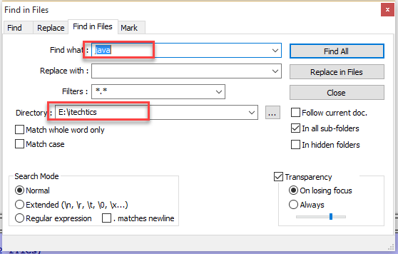 How to Use Notepad++ to Find Text in All Files of a Folder 6