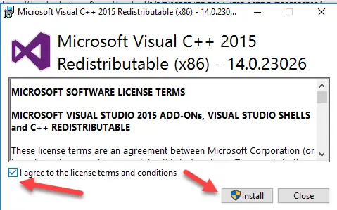 microsoft visual redistributable versions install into getintopc seconds take