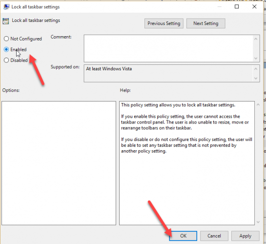 2 Ways to Disable All the Settings of Windows 10 Taskbar 5