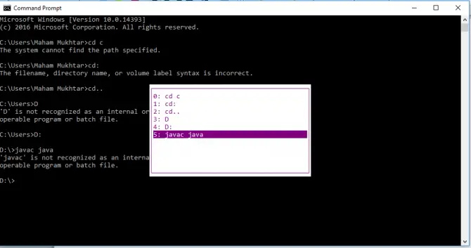 How To Check Command History in Command Prompt In Windows 2 View command prompt history using F7 key