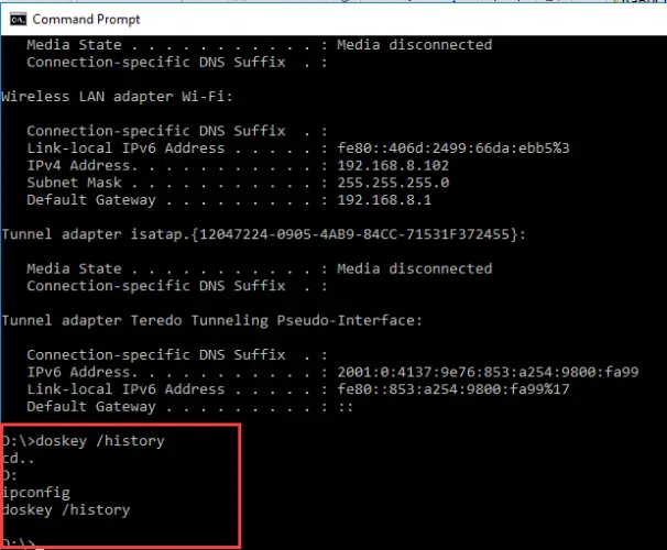 How To Check Command History in Command Prompt In Windows 4 How To Check Command History in Command Prompt In Windows 2