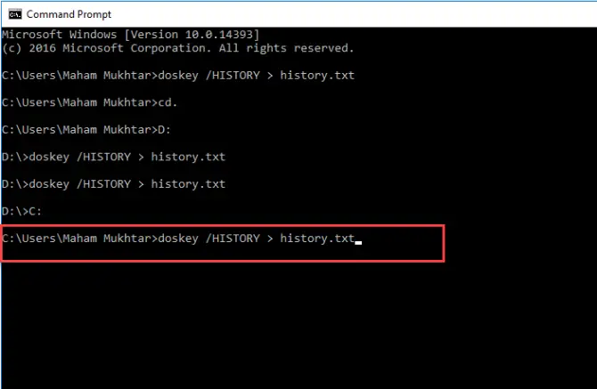 How To Check Command History in Command Prompt In Windows 5 How To Check Command History in Command Prompt In Windows 3