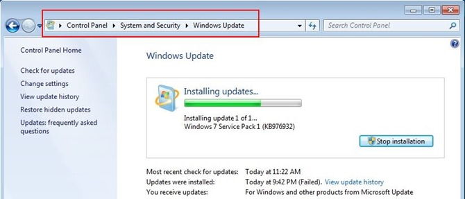 manually install windows 7 updates offline