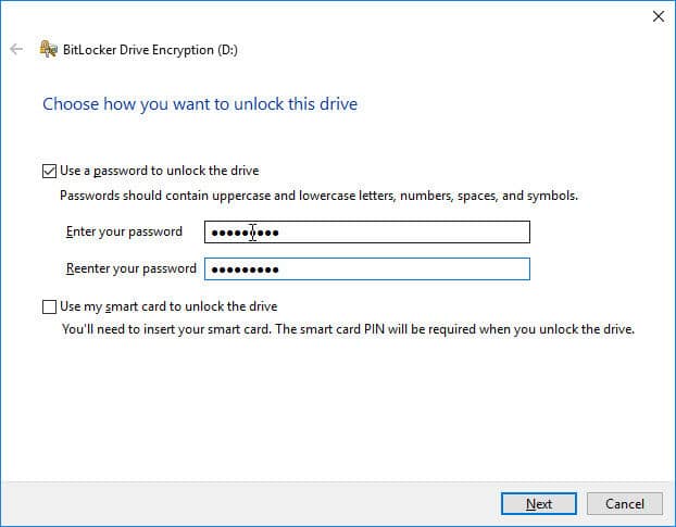 How To Password Protect A USB Drive Using BitLocker 3 Choose how to unlock this drive
