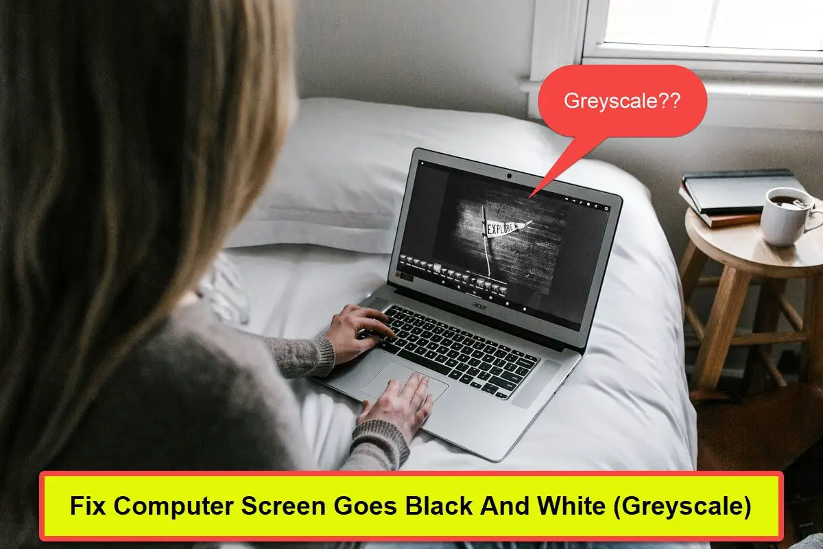Computer screen goes greyscale