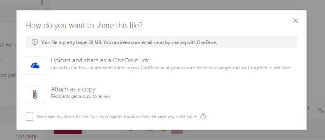 Outlook.com attachment file warning