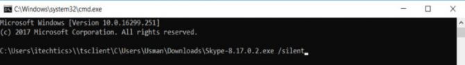 Silently install Skype