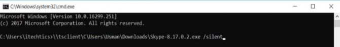 Silently install Skype