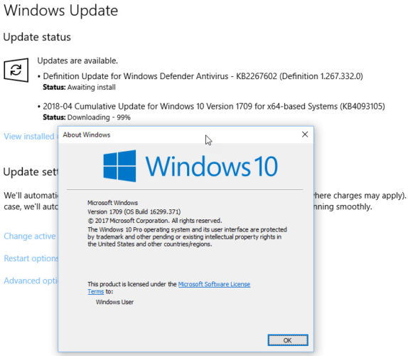 1709 windows 10 update download