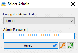 Select Admin in RunAsTool