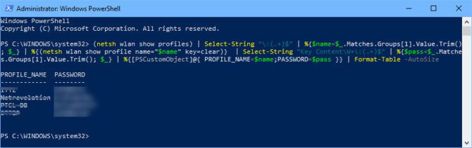 Show Wifi passwords of all saved networks using PowerShell Show Wifi passwords of all saved networks using PowerShell