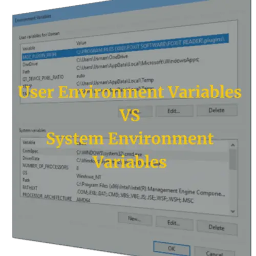 Windows system variables and user environment variables 1