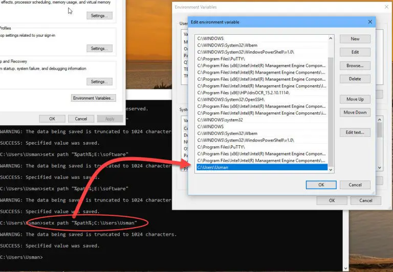 windows cmd home directory variable
