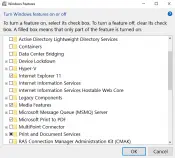 WIndows Features window