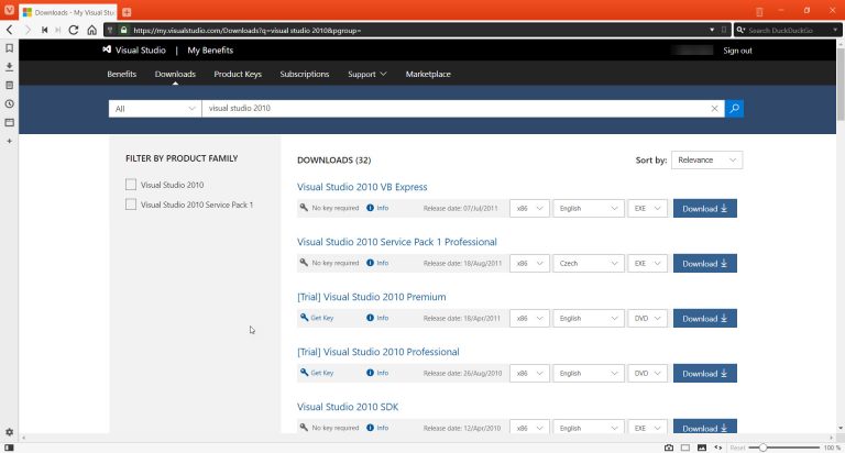 Downloading Visual Studio 2010 from Dev Essentials