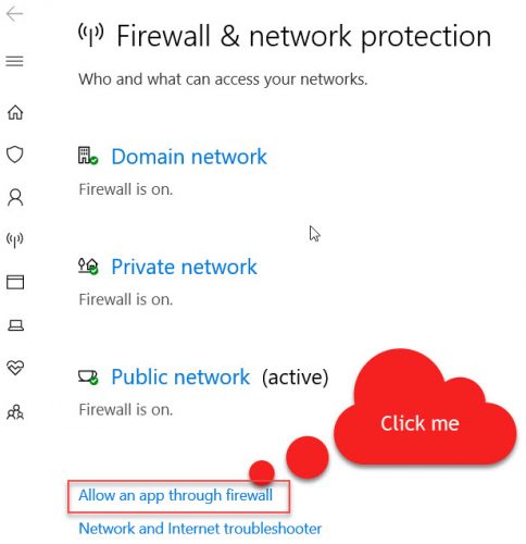 Allow an app through Firewall
