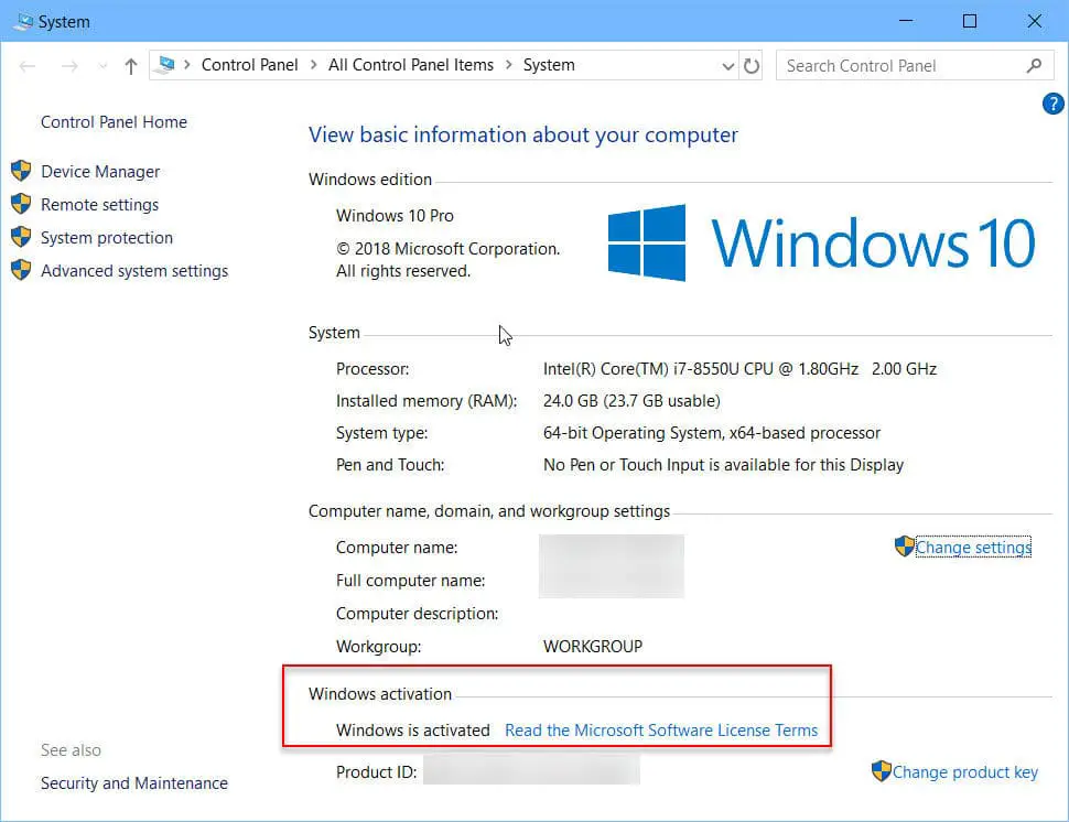 Windows-activering controleren met behulp van systeemeigenschappen