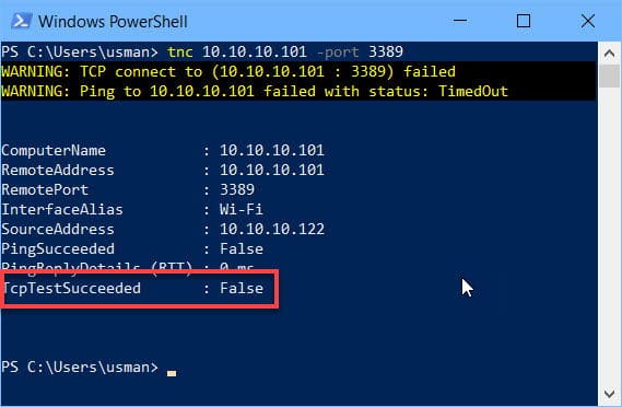 Check if a port is open and listening