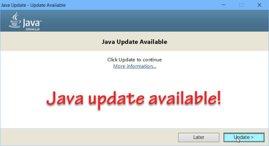 Java update available