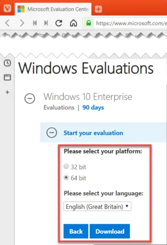 Download Windows 10 Enterprise Version 2004 ISO 3 Select platform and language