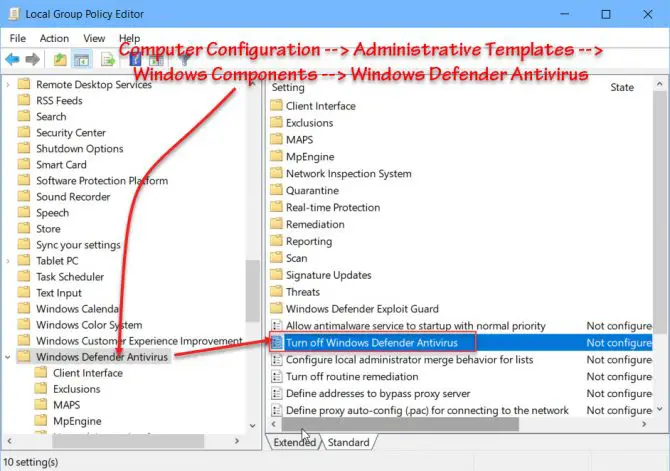 how to turn on windows defender antivirus