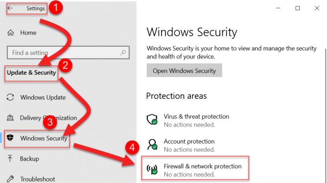Windows Firewall and network protection