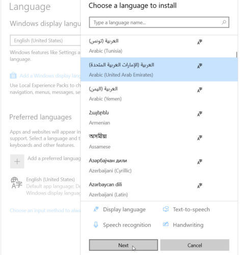 How To Change The Display Language In Windows 10 2 Choose a language to install
