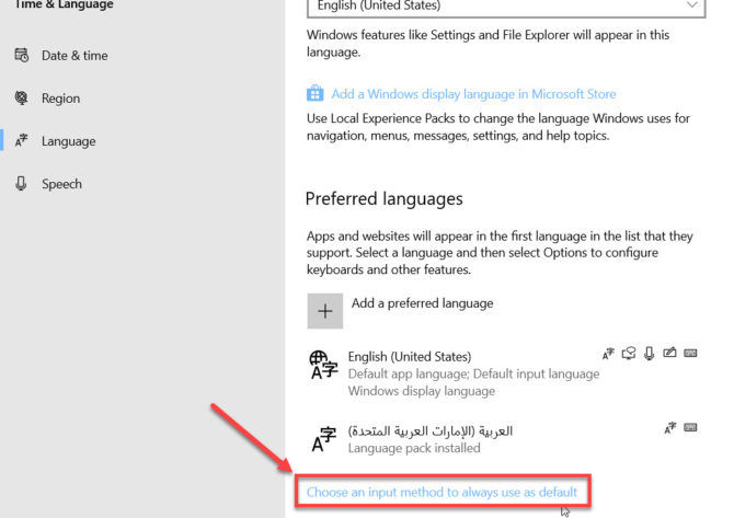 How To Change The Display Language In Windows 10 4 Choose an input method to always use as default