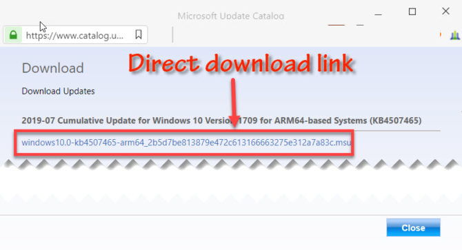 Windows 10 Cumulative update direct download link