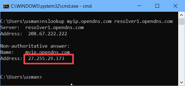 Windows command that returns external IP - Super User