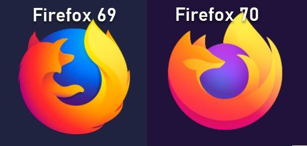 Firefox 69 vs Firefox 70 icons