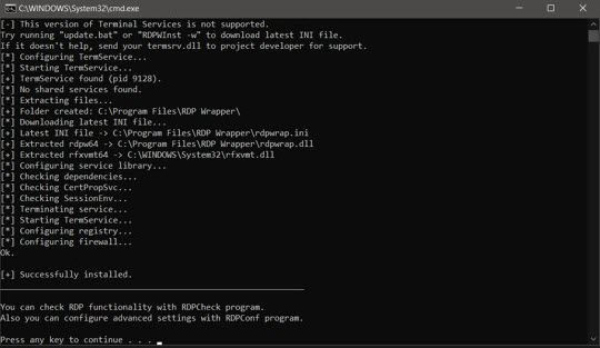 Install RDP Wrapper library