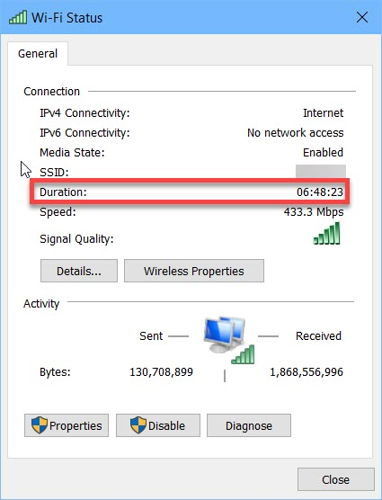 6 Ways To Check Computer Uptime On Windows 10, 11 2 Network uptime