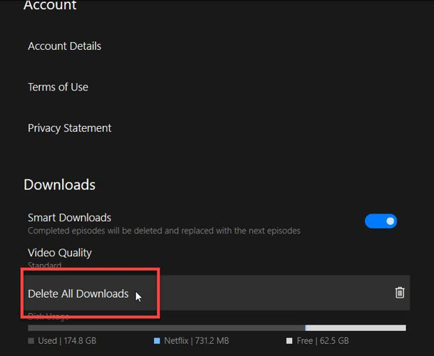 Delete all downloads