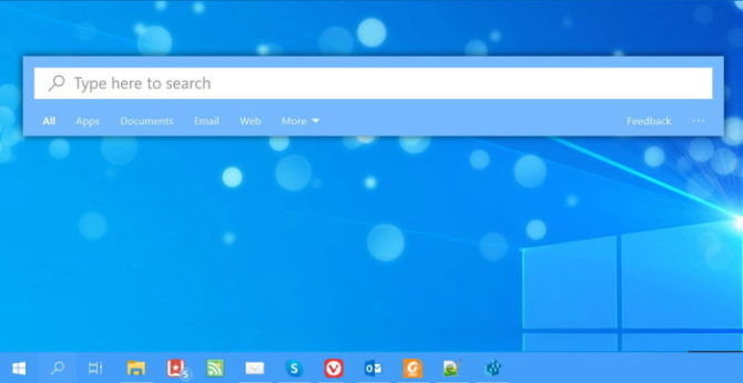 Immersive Search bar in Windows 10