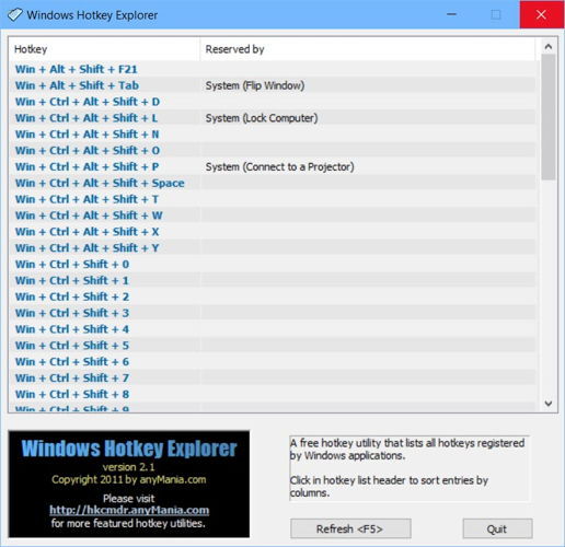 How To Check And Manage All Active Windows Hotkeys 3 Windows Hotkey Explorer