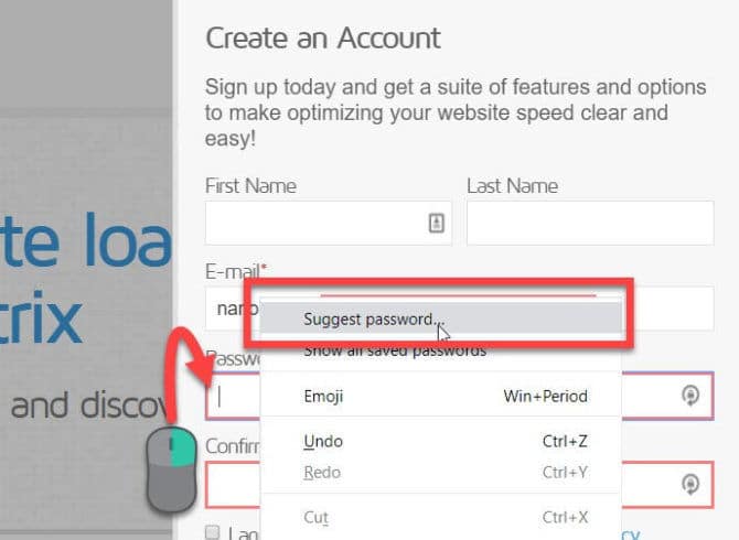 How To Use Secure Password Generator In Chrome and Firefox 2 Suggest password in Chrome context menu