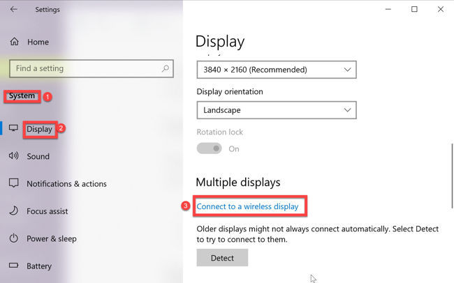 Connect to a wireless display